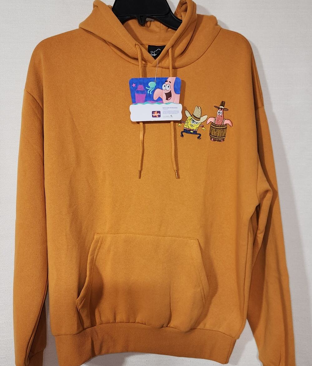 Spongebob ' Squarepants in the west'' men's small orange hoodie